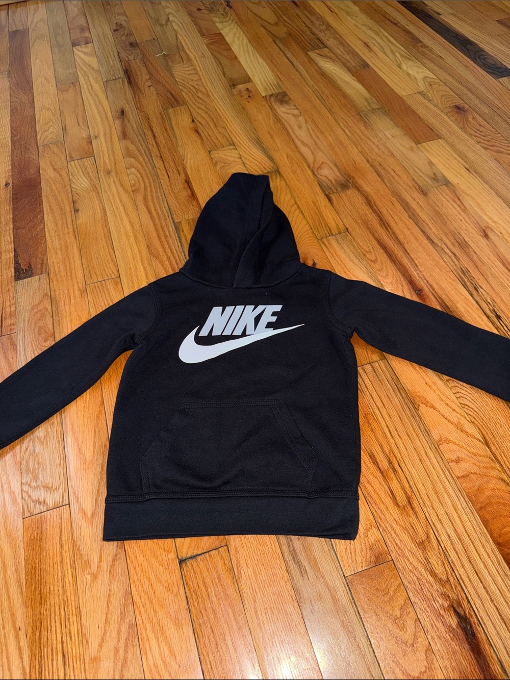 Nike Black Kids Hoodie with White Swoosh Logo
